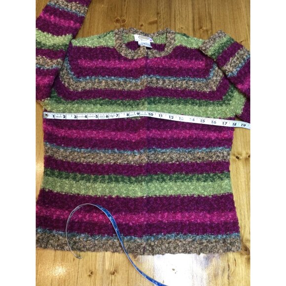 Vintage Talbots Petite Wool Blend Sweater Cardigan Size M Made In Hong Kong - Picture 6 of 7